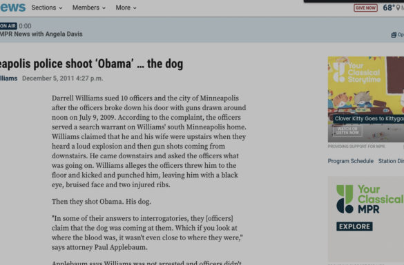 Minneapolis police shoot ‘Obama’ … the dog