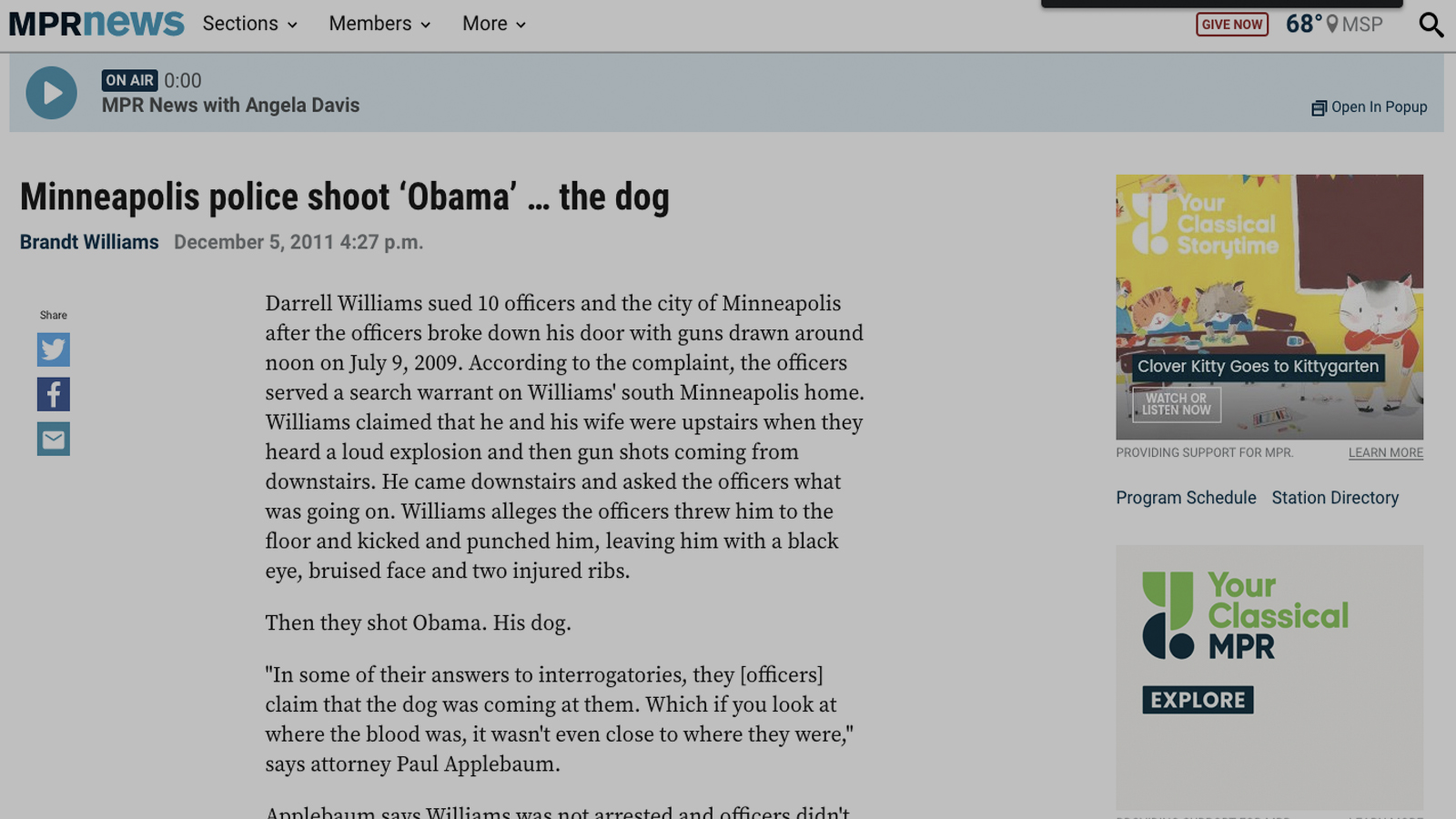 Minneapolis police shoot ‘Obama’ … the dog